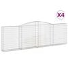 vidaXL Klenut&eacute; gabionov&eacute; ko&scaron;e 4 ks 400x30x120/140cm pozinkovan&eacute; železo