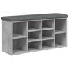 vidaXL Lavice s botn&iacute;kem betonově &scaron;ed&aacute; 102x32x50 cm kompozitn&iacute; dřevo