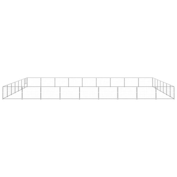 vidaXL Psí kotec stříbrný 63 m² ocel