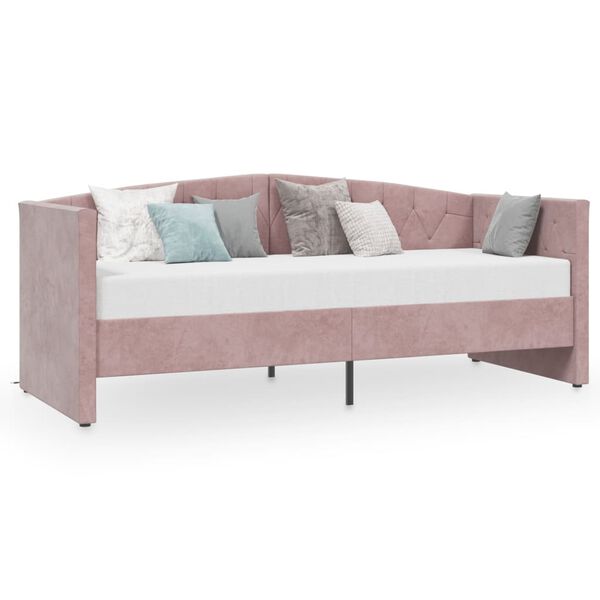 vidaXL V&aacute;lenda s USB růžov&aacute; samet 90 x 200 cm