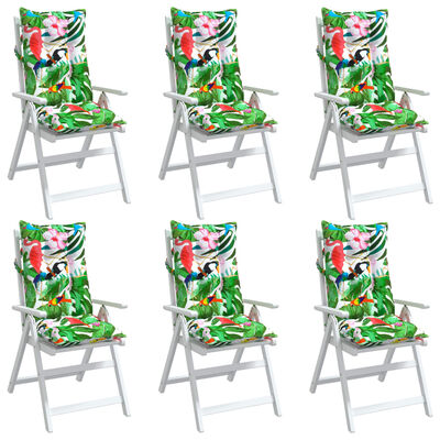 vidaXL Podušky na židli s vysokým opěradlem 6 ks vícebarevné oxford