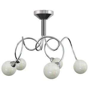 vidaXL Stropn&iacute; sv&iacute;tidlo s kulat&yacute;mi dr&aacute;těn&yacute;mi st&iacute;nidly pro 5 LED G9