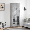 vidaXL Skř&iacute;ň highboard betonově &scaron;ed&aacute; 69,5x34x180 cm kompozitn&iacute; dřevo
