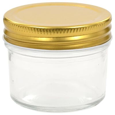 vidaXL Zavařovací sklenice se zlatými víčky 96 ks 110 ml