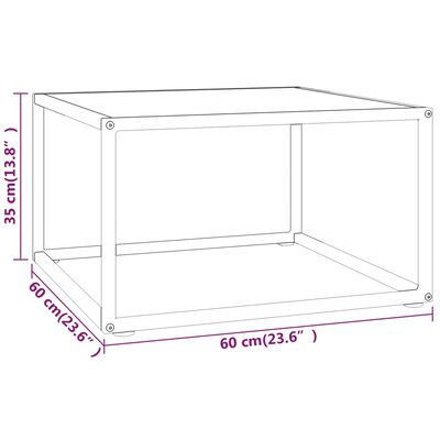vidaXL Konferenční stolek černý s bílým mramorovým sklem 60x60x35 cm