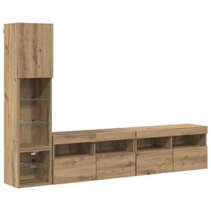 vidaXL N&aacute;stěnn&aacute; skř&iacute;ňka na TV 4 pcs Artisanov&yacute; dub kompozitn&iacute; dřevo