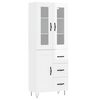 vidaXL Skř&iacute;ň highboard leskl&aacute; b&iacute;l&aacute; 69,5 x 34 x 180 cm kompozitn&iacute; dřevo