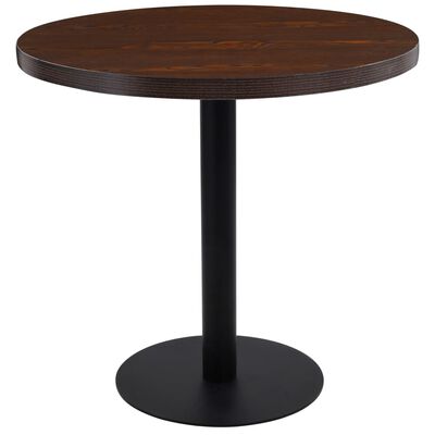 vidaXL Bistro stolek tmavě hnědý 80 cm MDF