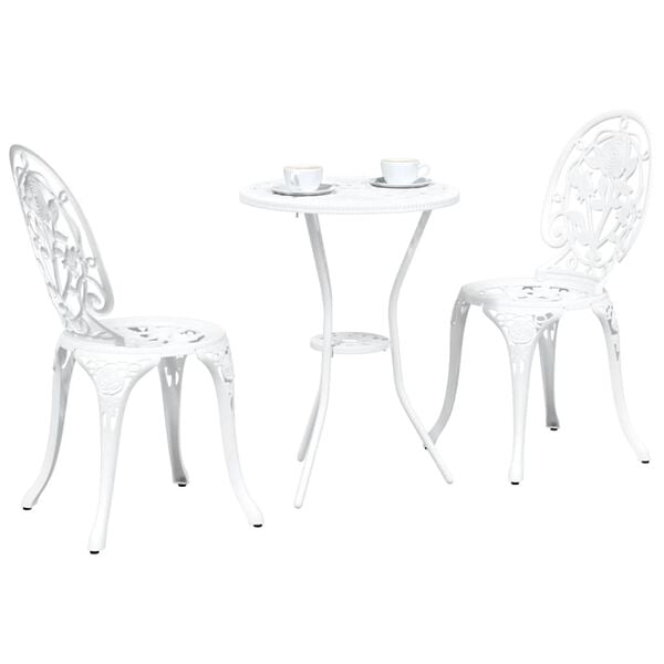 vidaXL Zahradn&iacute; bistro set 3 pcs B&iacute;l&aacute; Hlin&iacute;k