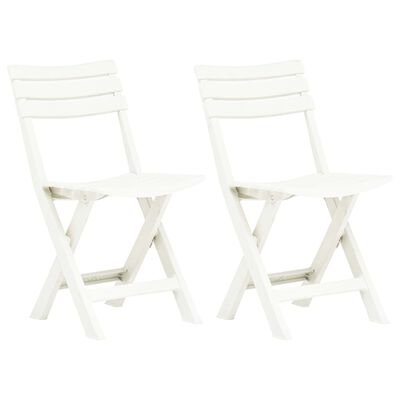vidaXL Skládací zahradní židle 2 ks plast bílé