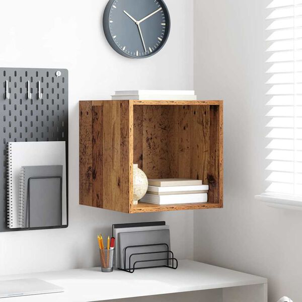 vidaXL Nástěnná skříňka Staré dřevo 37 x 37 x 37 cm kompozitní dřevo