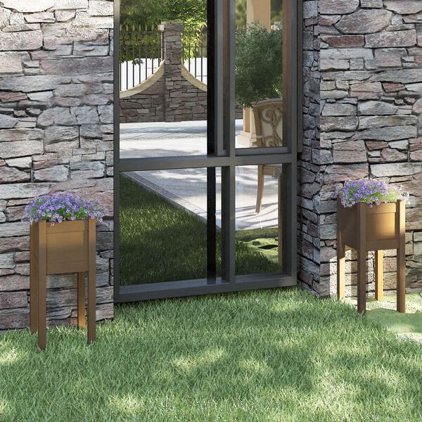 vidaXL Zahradn&iacute; truhl&iacute;ky 2 ks medově hněd&eacute; 31x31x70cm masivn&iacute; borovice