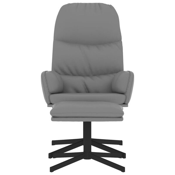 vidaXL Relaxačn&iacute; křeslo se stoličkou &scaron;ed&eacute; uměl&aacute; kůže