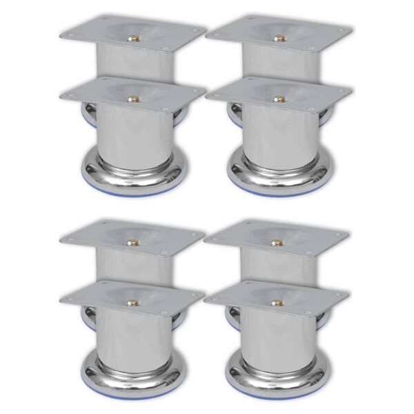 vidaXL Nohy k pohovce 8 ks kulaté chrom 60 mm