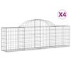 vidaXL Klenut&eacute; gabionov&eacute; ko&scaron;e 4 ks 200x30x60/80 cm pozinkovan&eacute; železo