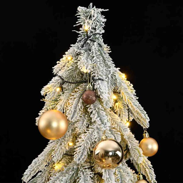 vidaXL Uměl&yacute; v&aacute;nočn&iacute; stromek s 300 LED a sadou koul&iacute; zasněžen&yacute; 180 cm