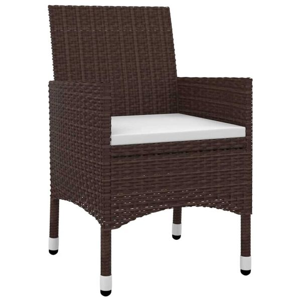 vidaXL 9d&iacute;ln&yacute; zahradn&iacute; j&iacute;deln&iacute; set s podu&scaron;kami polyratan a sklo