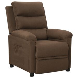 vidaXL Polohovac&iacute; křeslo hněd&eacute; textil
