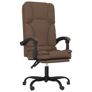 vidaXL Mas&aacute;žn&iacute; polohovac&iacute; kancel&aacute;řsk&eacute; křeslo hněd&eacute; textil