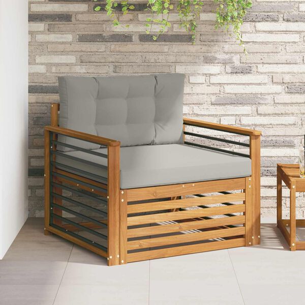 vidaXL Venkovn&iacute; pohovkov&aacute; souprava Masivn&iacute; ak&aacute;ciov&eacute; dřevo a polyester