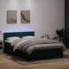 vidaXL Box spring postel s matrac&iacute; a LED tmavě zelen&aacute; 160x210 cm samet