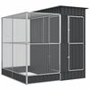 vidaXL Voli&eacute;ra s př&iacute;stavbou stř&iacute;brn&aacute; 209 x 203 x 216 cm ocelov&aacute;