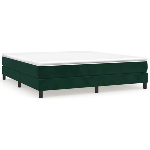 vidaXL Box spring postel s matrac&iacute; tmavě zelen&aacute; 180x200 cm samet