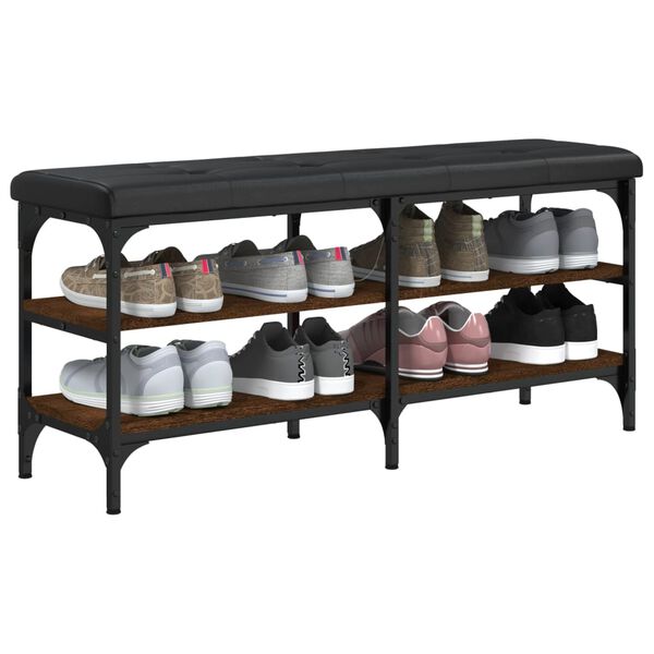 vidaXL Lavice s botn&iacute;kem hněd&yacute; dub 102 x 32 x 47 cm kompozitn&iacute; dřevo