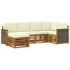vidaXL Rohov&aacute; sofa sada s pol&scaron;t&aacute;řem 5 pcs Přirozen&aacute; a Kr&eacute;mov&aacute;