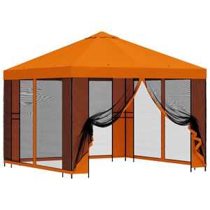 vidaXL Zahradn&iacute; alt&aacute;n se stěnami 3 x 3 m Oranžov&aacute; Polyester a ocel