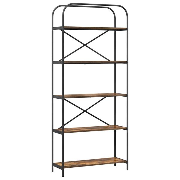 vidaXL Knihovna Kouřov&yacute; dub 80 x 30 x 183 cm Kompozitn&iacute; dřevo