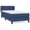 vidaXL Box spring postel s matrac&iacute; modr&aacute; 90x200 cm textil