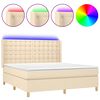 vidaXL Box spring postel s matrac&iacute; a LED kr&eacute;mov&aacute; 180x200 cm textil