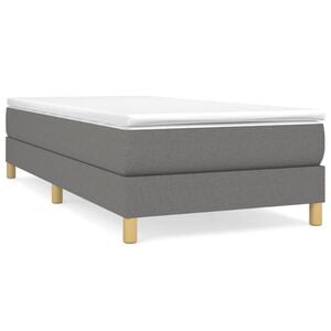 vidaXL R&aacute;m postele s boxspringem tmavě &scaron;ed&yacute; 90 x 200 cm textil