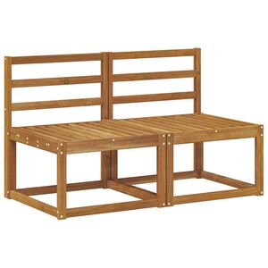 vidaXL 2 Kus Venkovn&iacute; středn&iacute; pohovka Masivn&iacute; ak&aacute;tov&eacute; dřevo Př&iacute;rodn&iacute;