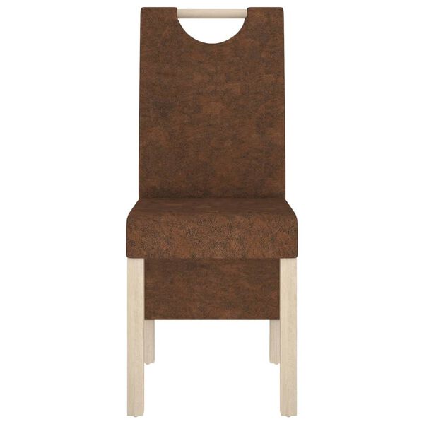 vidaXL J&iacute;deln&iacute; židle 6 ks hněd&eacute; uměl&aacute; semi&scaron;ov&aacute; kůže