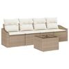 vidaXL Set pohovek 5 ks B&eacute;žov&aacute; a kr&eacute;mov&aacute; 55 x 55 x 37 cm polyratan
