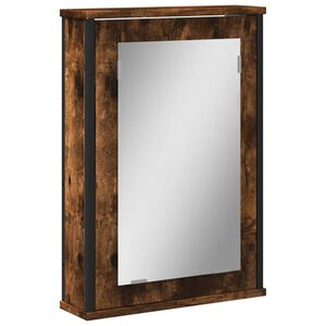 vidaXL Koupelnov&aacute; skř&iacute;ňka se zrcadlem kouřov&yacute; dub 42x12x60 cm kompozit