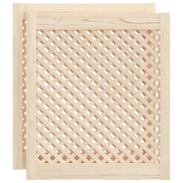 vidaXL N&aacute;bytkov&aacute; dv&iacute;řka mř&iacute;žkov&yacute; design 2 ks 59,5 x 69 cm borovice