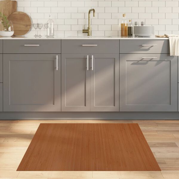 vidaXL Koberec obd&eacute;ln&iacute;kov&yacute; hněd&yacute; 100 x 100 cm bambus