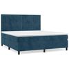 vidaXL Box spring postel s matrac&iacute; tmavě modr&aacute; 180x200 cm samet