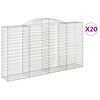 vidaXL Klenut&eacute; gabionov&eacute; ko&scaron;e 20ks 300x50x160/180cm pozinkovan&eacute; železo