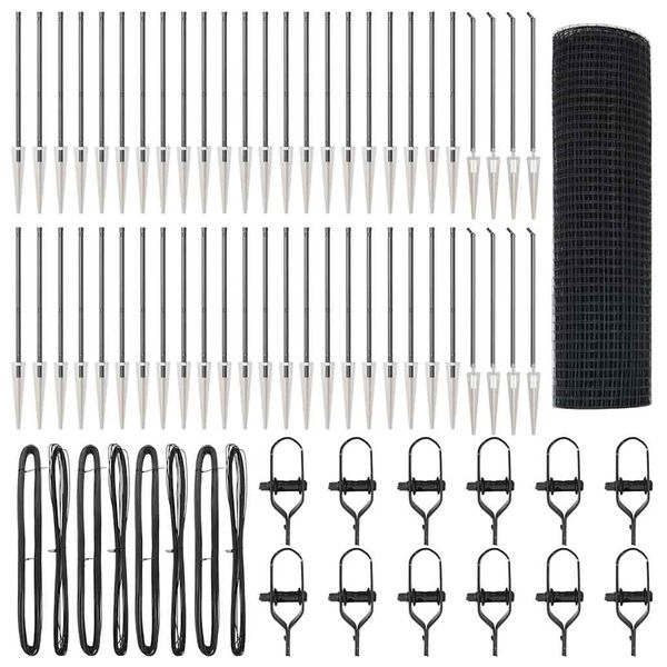 vidaXL Plotov&yacute; sloupek. &Scaron;ed&aacute; 100 x 0,6 m (25 x 25 mm pletivo)