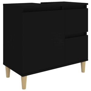 vidaXL Koupelnov&aacute; skř&iacute;ňka čern&aacute; 65 x 33 x 60 cm kompozitn&iacute; dřevo