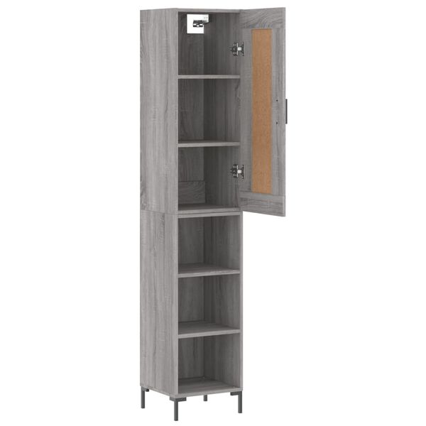 vidaXL Skříň highboard šedá sonoma 34,5 x 34 x 180 cm kompozitní dřevo