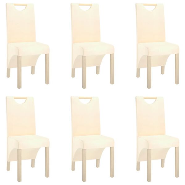 vidaXL J&iacute;deln&iacute; židle 6 ks kr&eacute;mov&eacute; textil