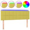 vidaXL Čelo postele s LED zelen&eacute; 144x5x78/88 cm textil