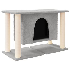 vidaXL &Scaron;krabadlo pro kočky se sisalov&yacute;mi sloupky světle &scaron;ed&eacute; 50 cm