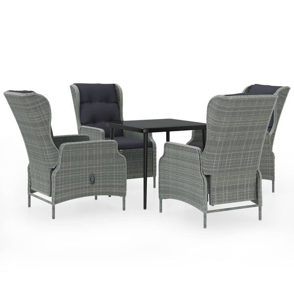 vidaXL 5d&iacute;ln&yacute; zahradn&iacute; j&iacute;deln&iacute; set světle &scaron;ed&yacute;