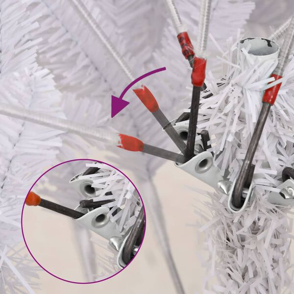 vidaXL Uměl&yacute; skl&aacute;pěc&iacute; v&aacute;nočn&iacute; stromek se stojanem b&iacute;l&yacute; 240 cm